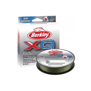 BERKLEY Шнур плетеный X9 150м темнозеленый 0,10мм 9,0кг