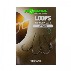 Поводок готовый Korda Loop Rigs Krank Barbless №6 18 lb безбородый