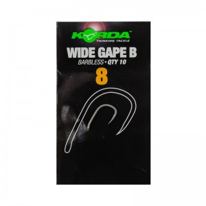KORDA Крючок Wide Gape Barbless №8 без бородки 10шт (Уценка)