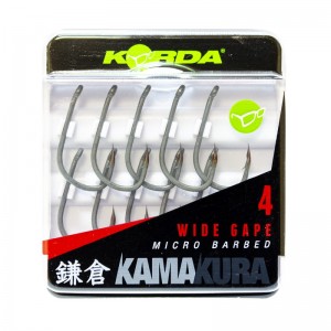 KORDA Крючок Kamakura Wide Gape №4 с бородкой 10шт (Уценка)