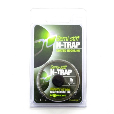 Поводковый материал Korda N-Trap Semi-stiff 30lb Weedy Green