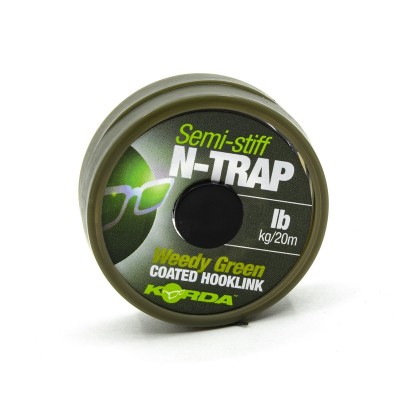 Поводковый материал Korda N-Trap Semi-stiff 30lb Weedy Green