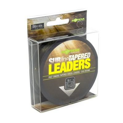 KORDA Лидер конический Subline Tapered Leader 0.30-0.50мм Brown
