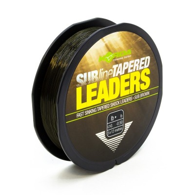 KORDA Лидер конический Subline Tapered Leader 0.30-0.50мм Brown