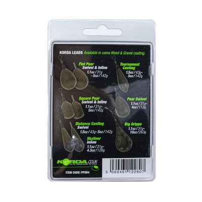 KORDA Грузило Flat Pear Swivel Blister 4.0oz 112г