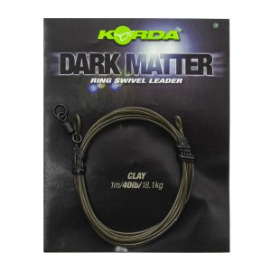 Готовый монтаж Korda Dark Matter Leader Size 8 Ring Swivel Clay Brown 40lb 1м