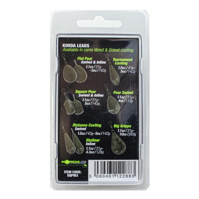 KORDA Грузило Square Pear Inline Blister 3.0oz 84г