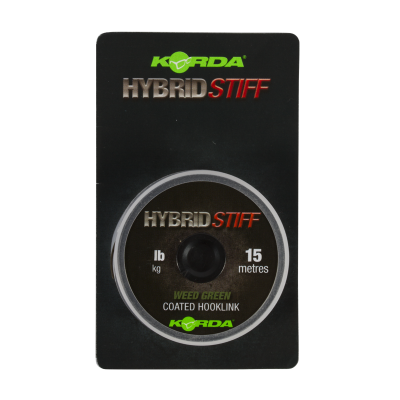 Поводковый материал Korda Hybrid Stiff, Weedy green, 20lb - 15m