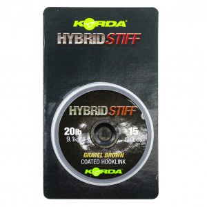 Поводковый материал Korda Hybrid Stiff, Gravel brown, 20lb - 15m