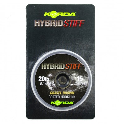 Поводковый материал Korda Hybrid Stiff, Gravel brown, 20lb - 15m