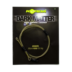 Готовый монтаж Korda Dark Matter Leader # 8 Ring Swivel 50 cm Gravel 40 lb