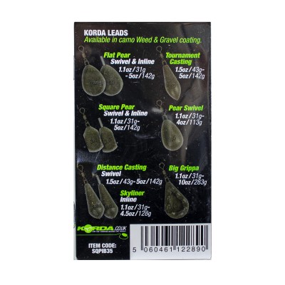 Грузило Korda Square Pear Inline Blister 3,5oz 98гр