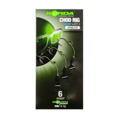 Поводок готовый Korda Chod Rig Short Barbless 2,5см №6 3шт безбородый