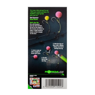 KORDA Поводок готовый Chod Rig Short Barbless 2.5см №6 3шт безбородый
