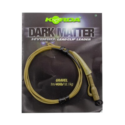 Готовый монтаж Korda Dark Matter Leader Hybrid Lead Clip Gravel Khaki 40lb 1м