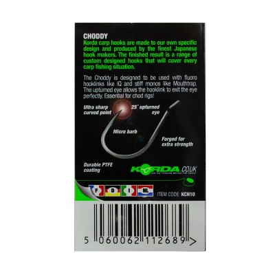 KORDA Крючок Choddy №10 с бородкой 10шт