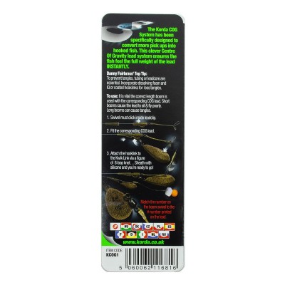 KORDA Набор для грузил COG Booms для грузила Distance Lead 2-2.5oz (Уценка)