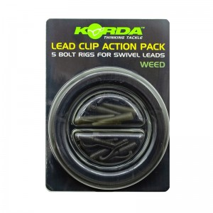 Набор безопасная клипса Korda Lead Clip Action Pack Weed (Уценка)