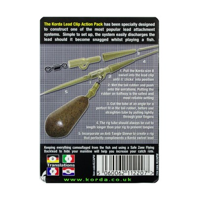 Набор безопасная клипса Korda Lead Clip Action Pack Weed