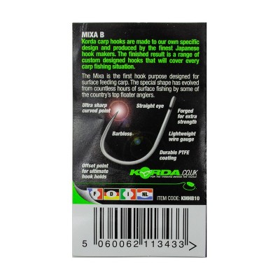 Крючок Korda Mixa Barbless №10 безбородый