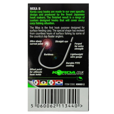 Крючок Korda Mixa Barbless №12 безбородый