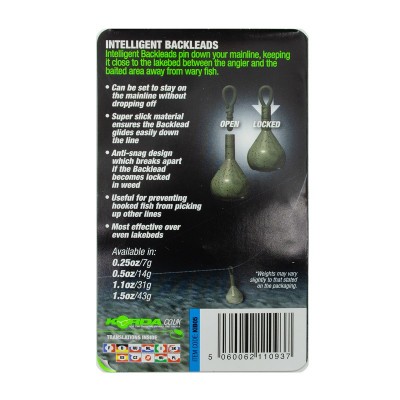 Грузило заднее Korda Intelligent Back Leads 0,5oz, 14г