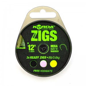 Поводок готовый Korda Ready Zigs 12' 360см №10 3шт