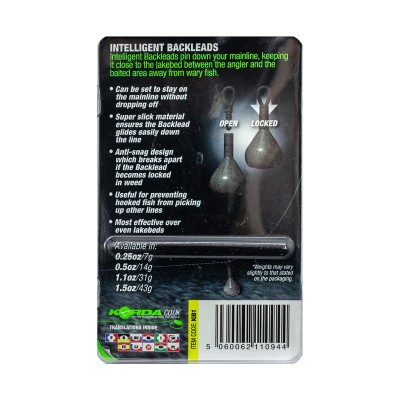KORDA Грузило заднее Intelligent Back Leads 1.0oz 28г