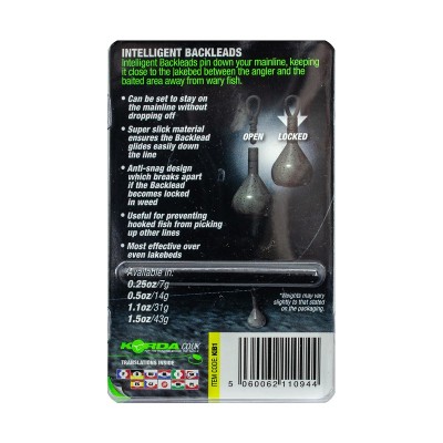 Грузило заднее Korda Intelligent Back Leads 1,0oz, 28г