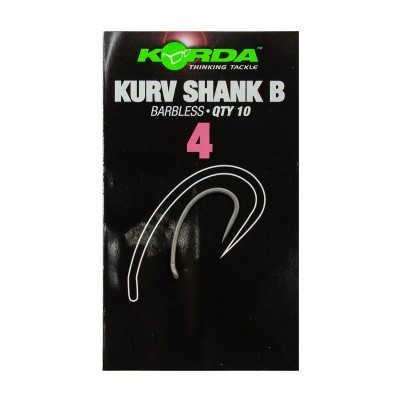 Крючок Korda Kurv Shank Barbless №4 безбородый