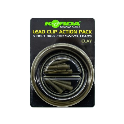 Набор безопасная клипса Korda Lead Clip Action Pack Clay (Уценка)