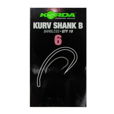 Крючок Korda Kurv Shank Barbless №6 безбородый (Уценка)