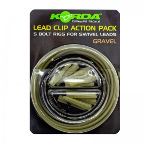 Набор безопасная клипса Korda Lead Clip Action Pack Gravel