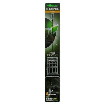 Поводок готовый Korda N-Trap DF Rig Barbless 15lb Wide Gape №8 безбородый