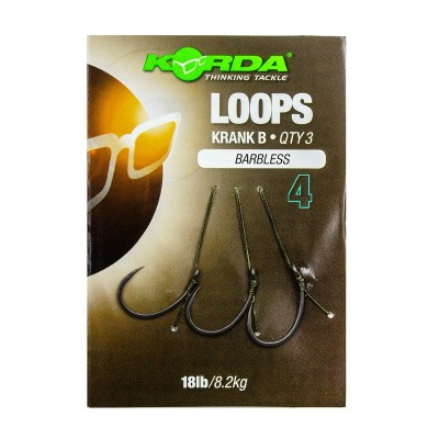 Поводок готовый Korda Loop Rigs Krank Barbless №4 18 lb безбородый