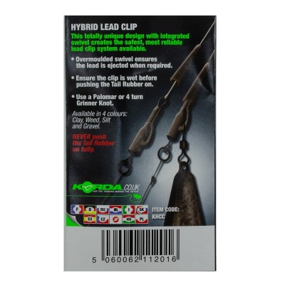 Безопасная клипса с кольцом Korda Hybrid Lead Clips Clay