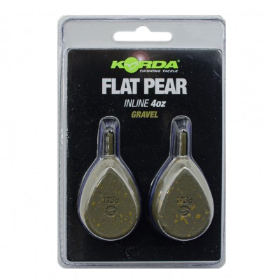 Грузило Korda Flat Pear Inline Blister Gravel 4,0oz 112гр (Уценка)