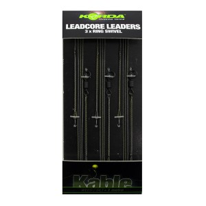 Готовый монтаж Korda Leadcore leader Ring Swivel Weed Silt 3 шт