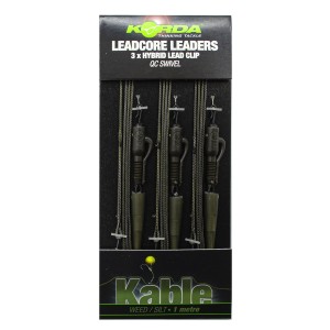 Готовый монтаж Korda Leadcore Leaders Hybrid Lead Clip QC Swivel Weed 1м