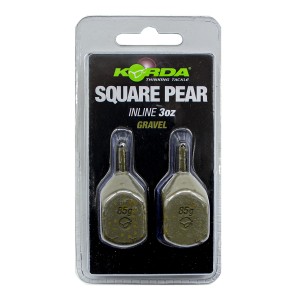 KORDA Грузило Square Pear Inline Blister Gravel 3.0oz 84г (Уценка)