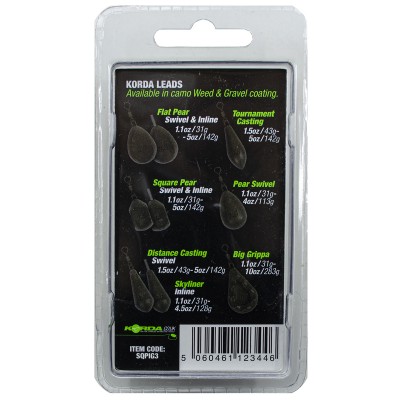 Грузило Korda Square Pear Inline Blister Gravel 3,0oz 84гр