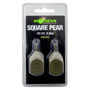 Грузило Korda Square Pear Inline Blister Gravel 3,5oz 98гр (Уценка)