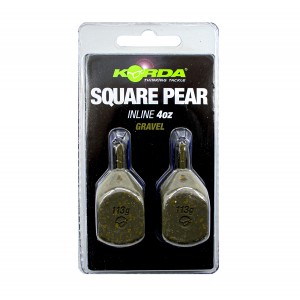 KORDA Грузило Square Pear Inline Blister Gravel 4.0oz 112г (Уценка)