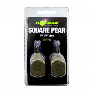 Грузило Korda Square Pear Inline Blister Gravel 4,0oz 112гр