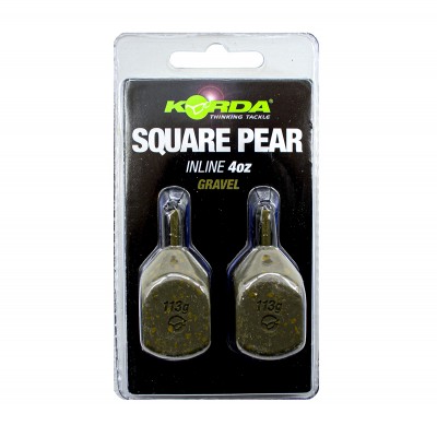 KORDA Грузило Square Pear Inline Blister Gravel 4.0oz 112г (Уценка)