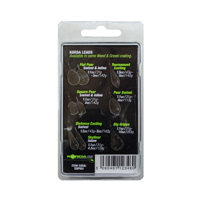 KORDA Грузило Square Pear Inline Blister Gravel 4.0oz 112г (Уценка)