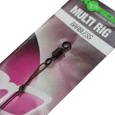 Поводок готовый Korda Multi Rig Kamo 30lb Krank Choddy Barbless №4 безбородый