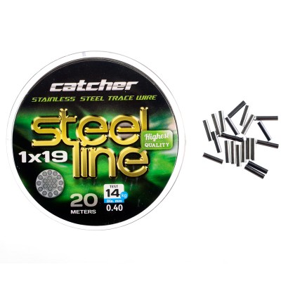 CATCHER Поводковый материал Stainless Steel X19 9кг 20м d0.33мм