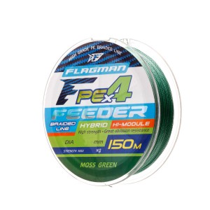 Шнур Flagman PE Hybrid F4 Feeder 150м Moss Green 0.12мм 6.4кг