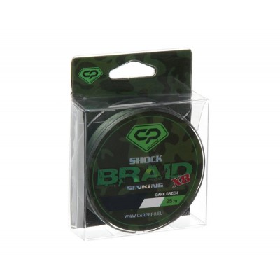 Шок-лидер Carp Pro Shock Braid PE X8 0.16мм 25м Dark Green